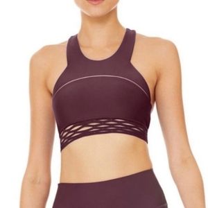 Alo Yoga Sequence Bra High Neck in Plum Size XS excellent condition.